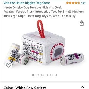 Haute Diggity White Paw dog toy